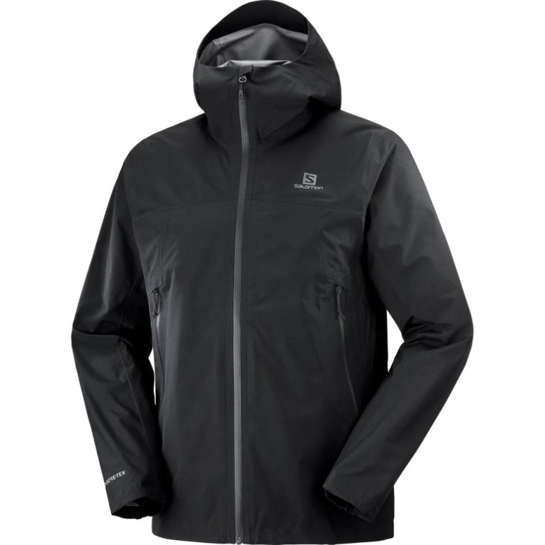 Salomon Outline GTX 2.5 Layers Waterproof Men's Shell Jackets Black | CA 16X5